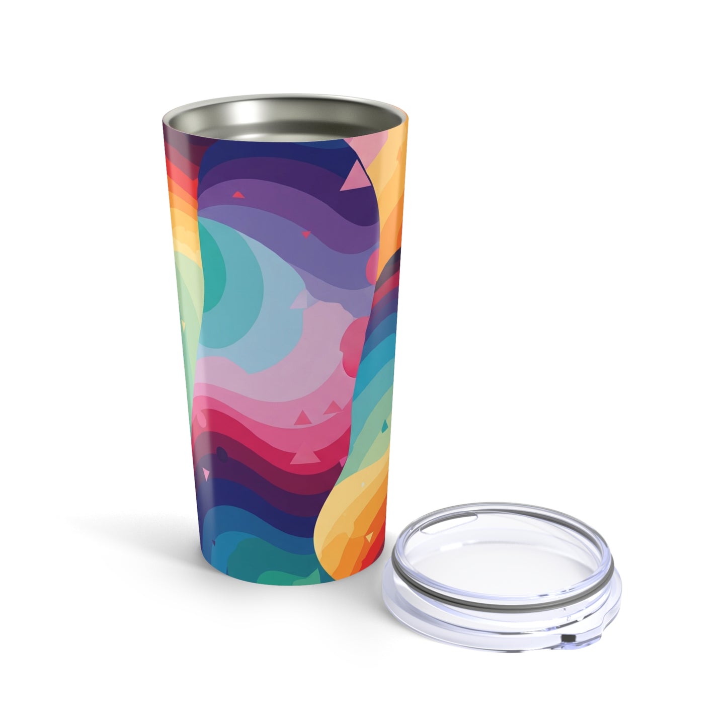 20Oz Stainless Steel Tumbler With Printed Artwork Double Wall Vacuum Insulated Spill Resistant Durable Travel