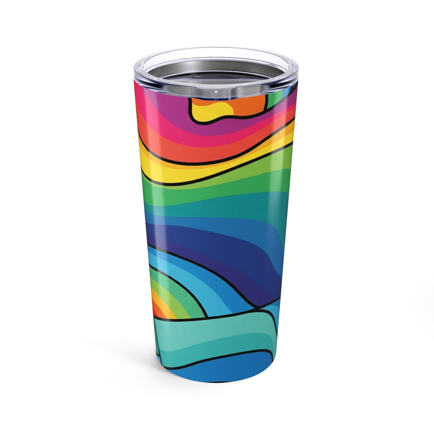 20oz Stainless Steel Travel Mug With Lid Double Wall Vacuum Insulated Leak Proof Printed Design For Hot And Cold