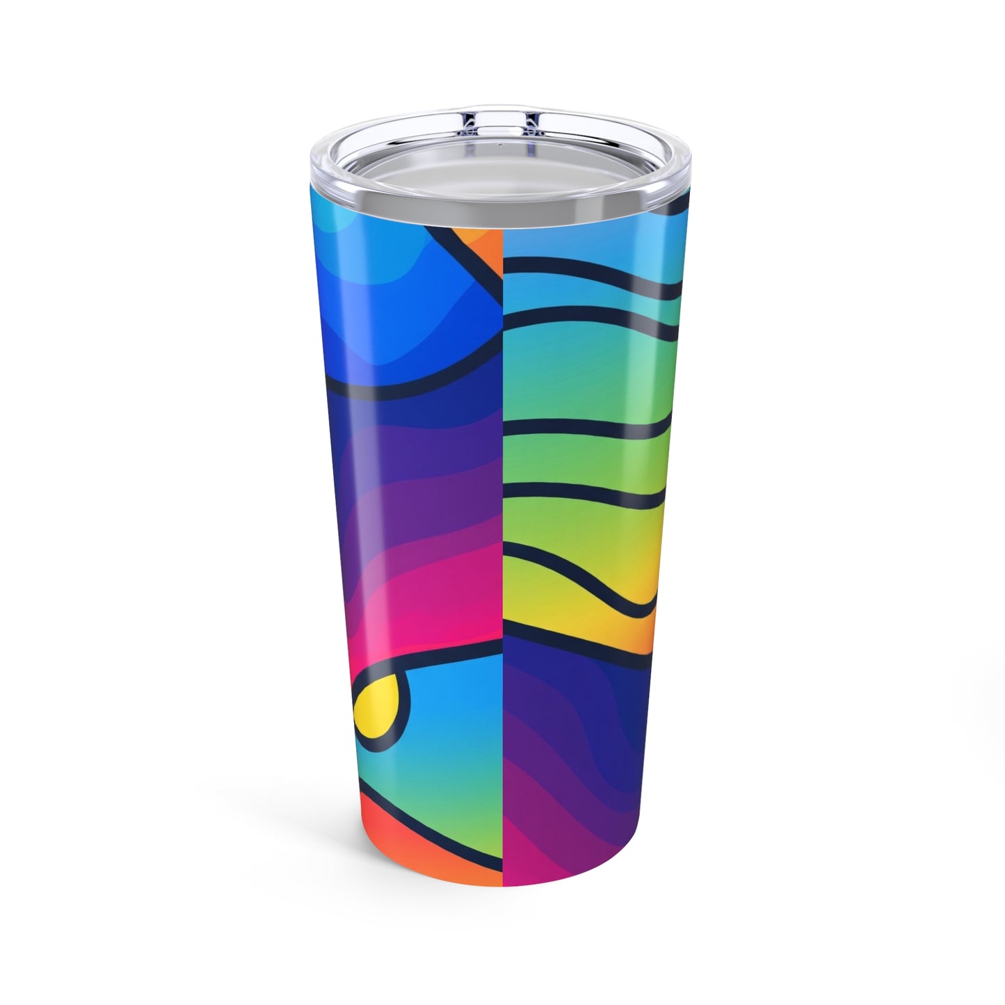 20 Oz Stainless Steel Tumbler With Unique Printed Design Double Wall Vacuum Insulation Spill Resistant Travel Mug