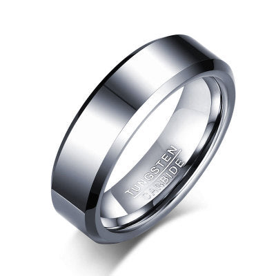 Mens Tungsten Steel Ring Unisex Fashion Ring Black And Steel Band Jewelry Gift For Him And Her For Daily Style