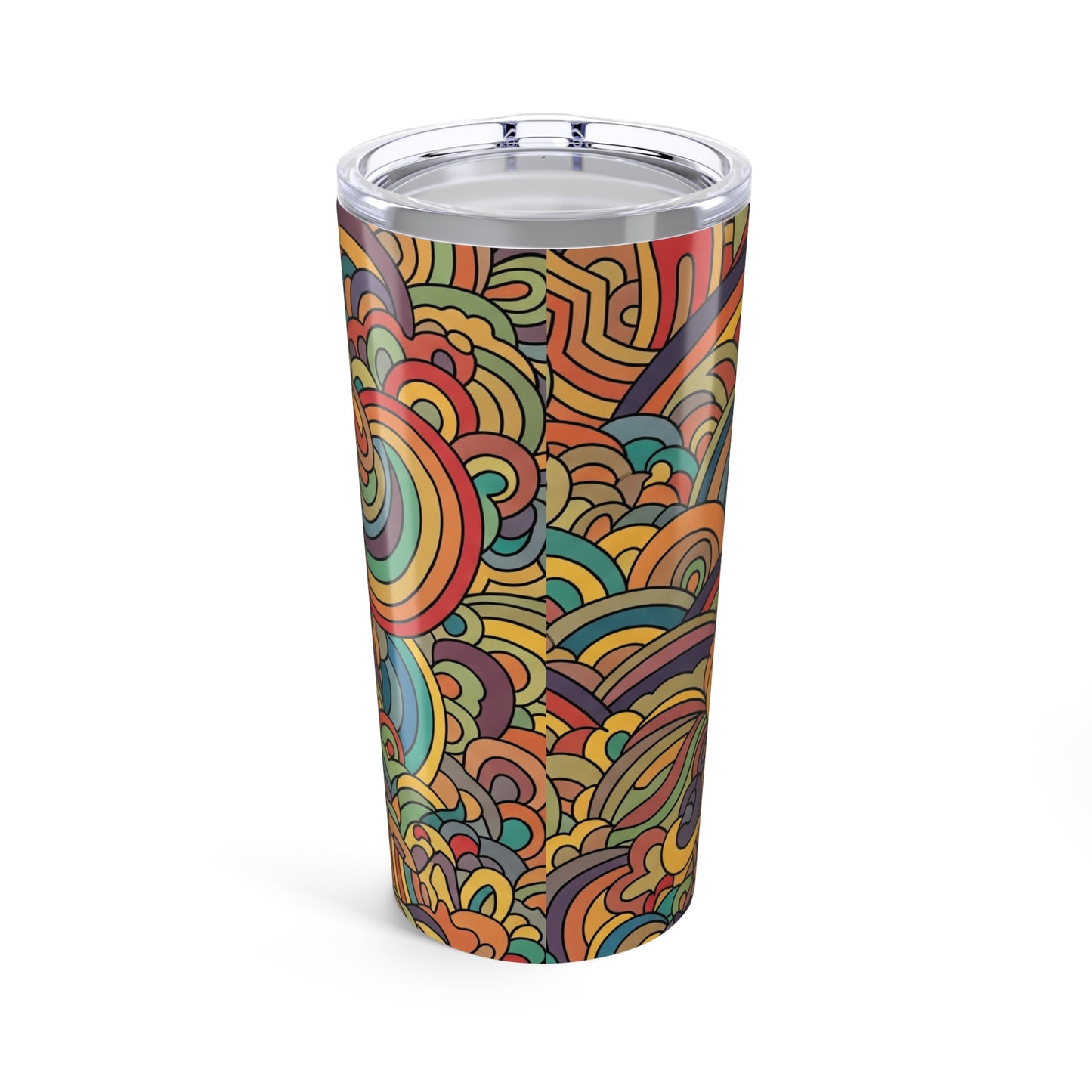 20oz Stainless Steel Tumbler With Printed Design Double Wall Vacuum Insulation Spill Resistant Travel Mug For Hot