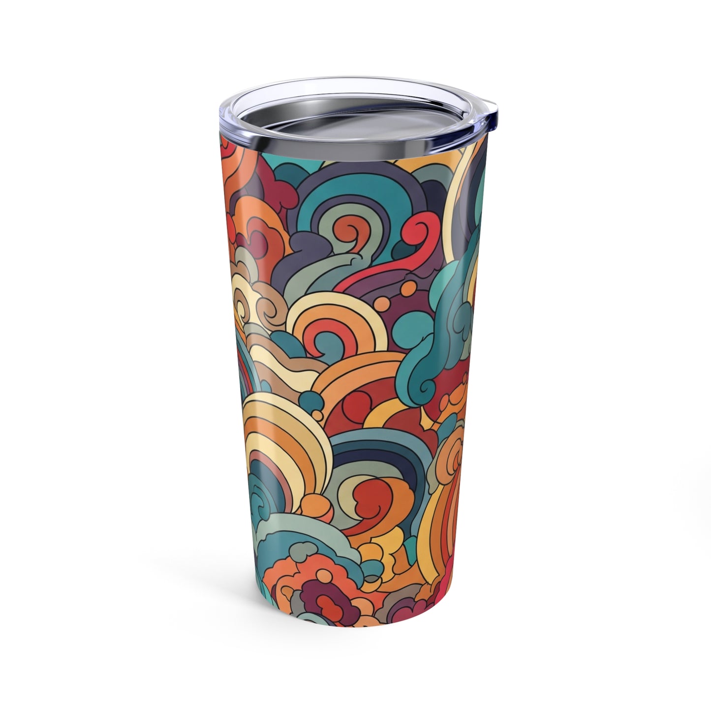 20oz Stainless Steel Printed Tumbler Vacuum Insulated Travel Mug With Spill Resistant Lid For Hot Or Cold Beverages