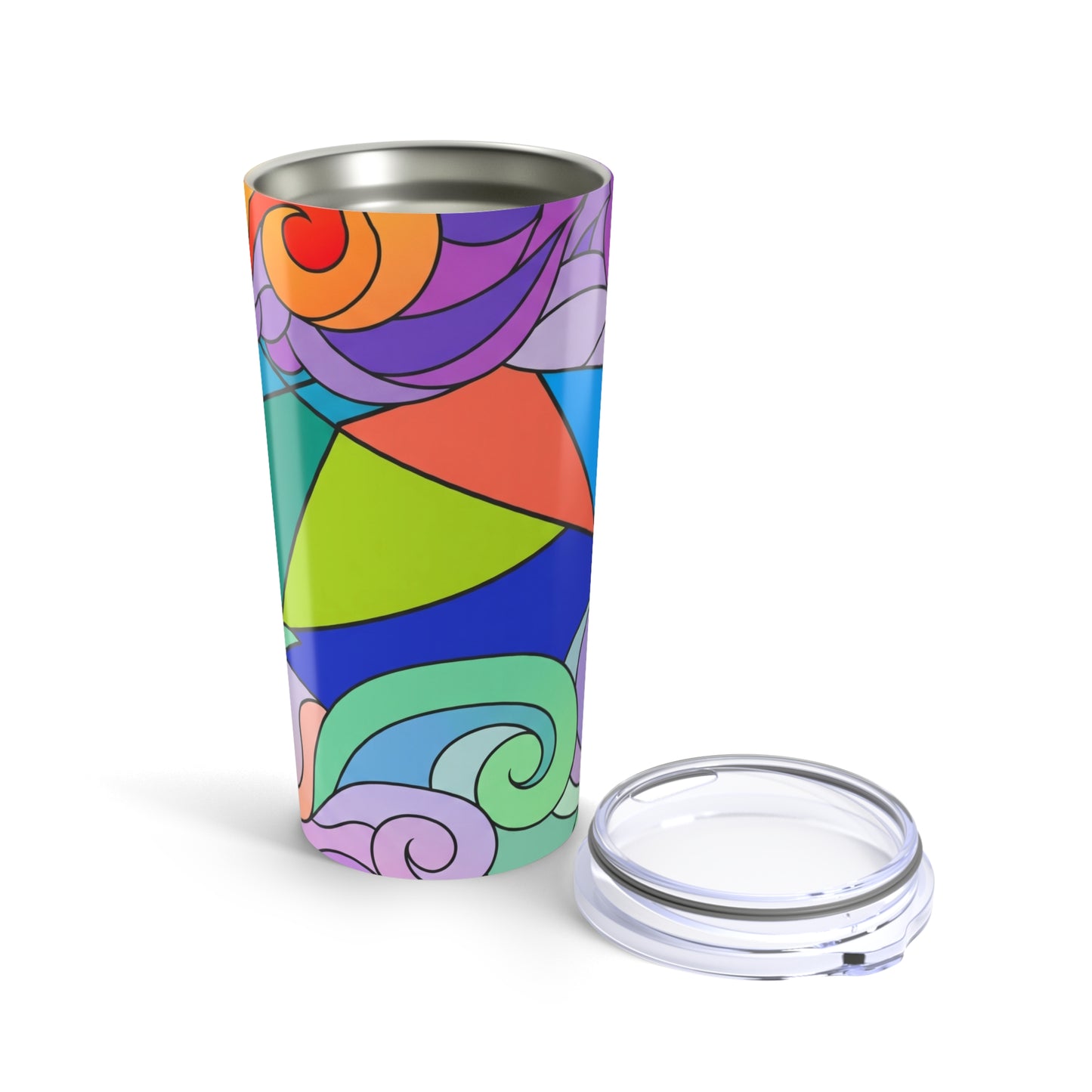 20oz Stainless Steel Tumbler With Printed Design Double Wall Vacuum Insulated Spill Resistant Durable Travel