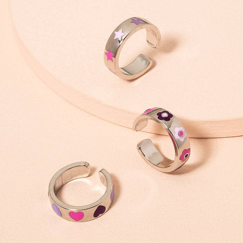 Womens Heart Ring Electroplated Alloy Retro Design Elegant Birthday Gift Travel Keepsake Ring Gold Tone Finish