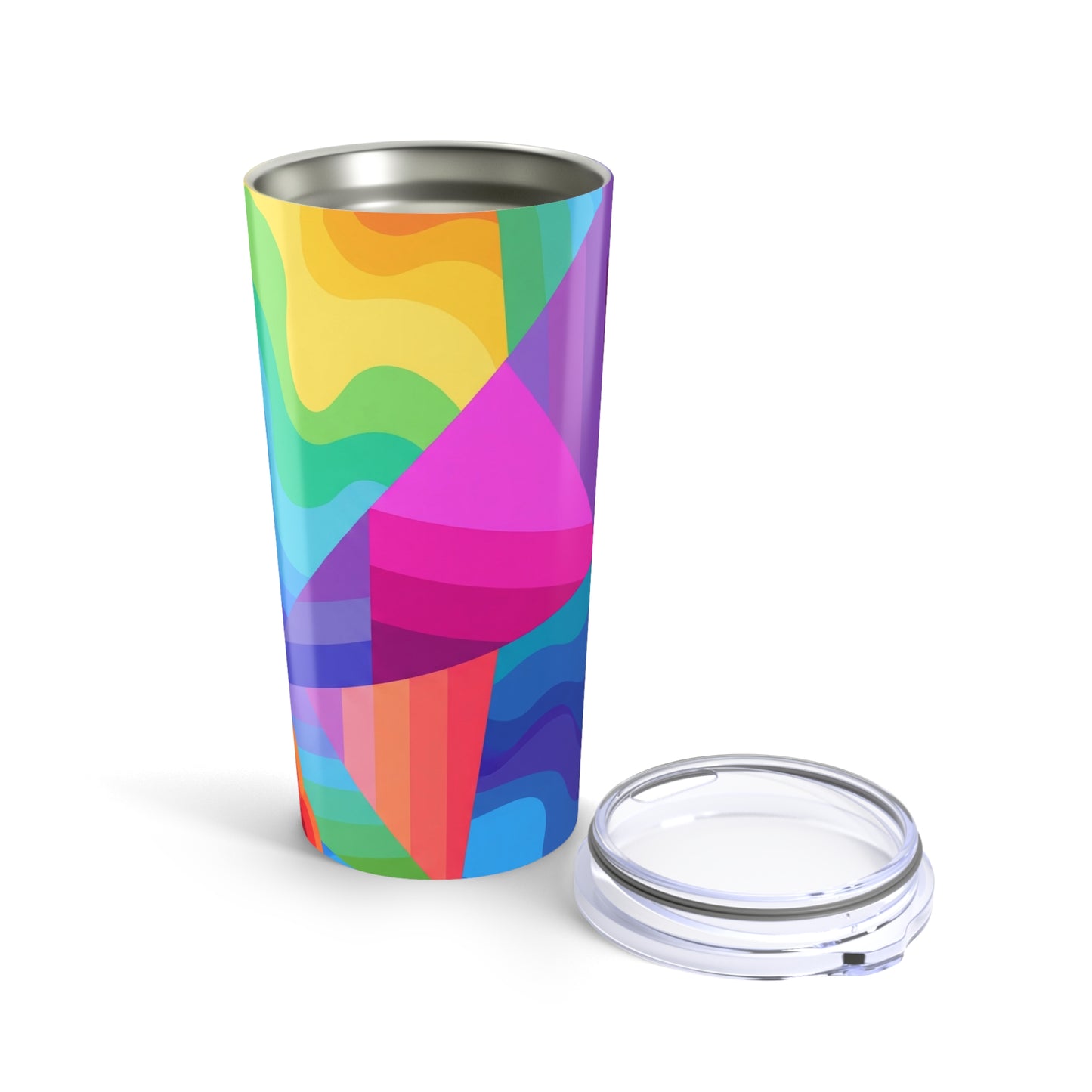 20 Oz Stainless Steel Printed Coffee Cup With Double Wall Insulation Leak Proof Lid For Travel