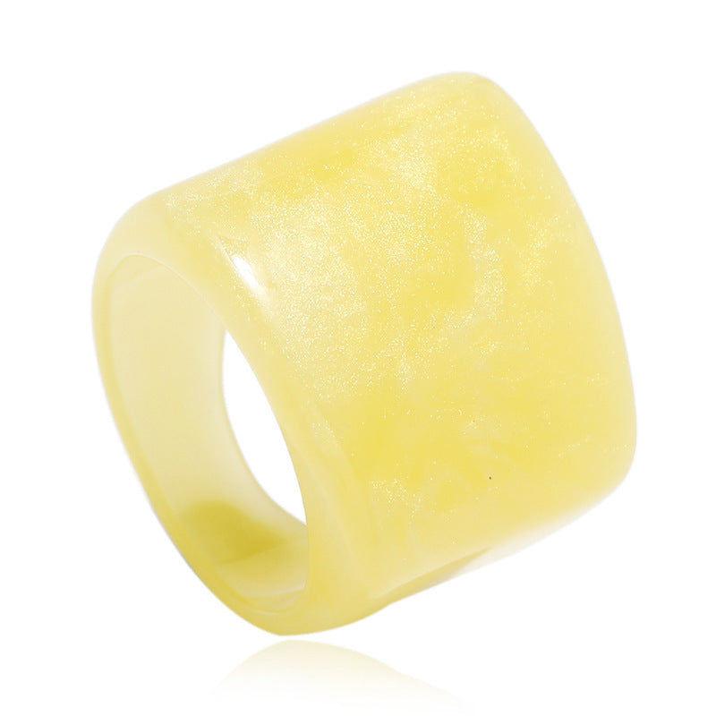 Unisex Acrylic Resin Ring Vintage Geometric Design Lightweight Durable Fashion Rings Unique Everyday Accessory