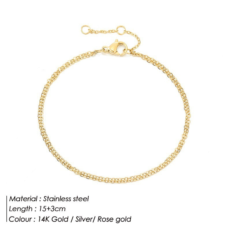 Stainless Steel Multi Layer Chain Bracelet U Shaped Design Electroplating Elegant Bracelet for Women and Girls