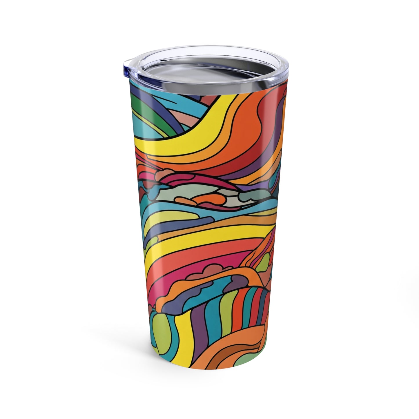 TwentyOz Stainless Steel Printed Tumbler With Double Wall Vacuum Insulated Spill Resistant Travel Mug For Hot Or