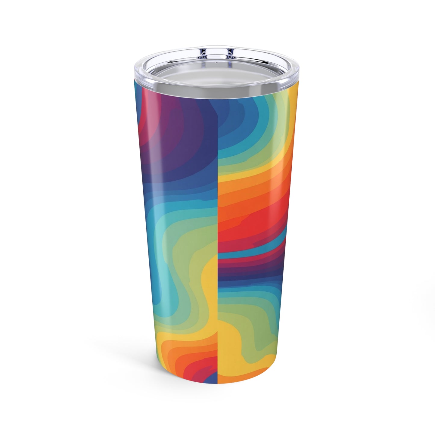 20 Oz Stainless Steel Tumbler With Printed Design And Double Wall Insulation Secure Lid For Hot Or Cold Beverages