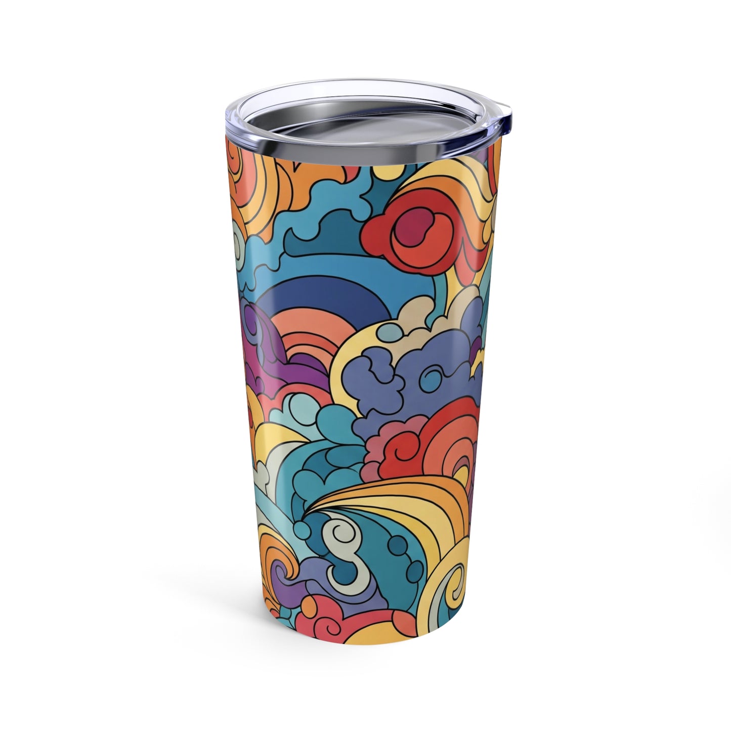 20 Oz Stainless Steel Tumbler With Printed Design Double Wall Vacuum Insulated Leak Proof For Hot And Cold