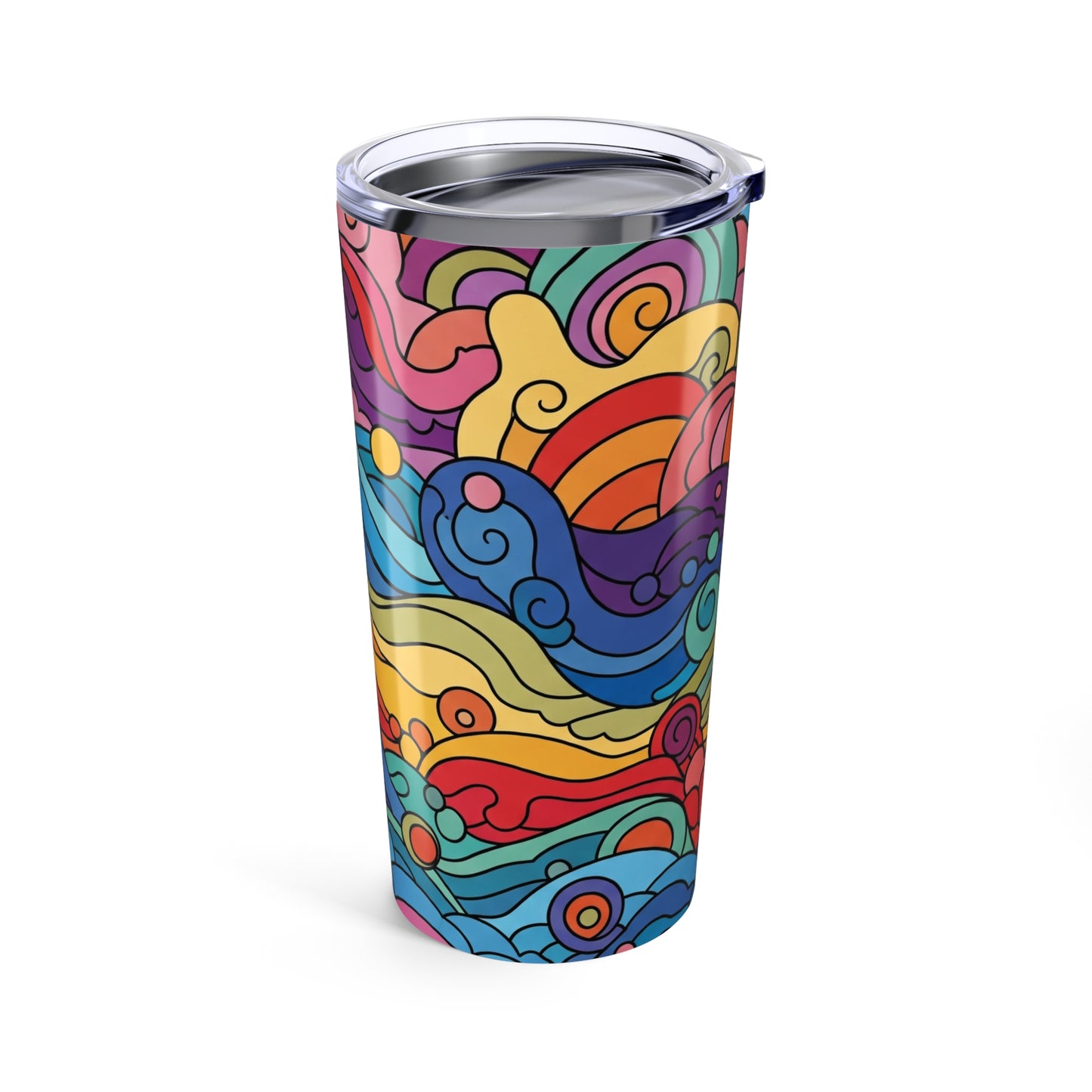 20 Oz Stainless Steel Tumbler With Lid Double Wall Vacuum Insulated Leak Proof BPA Free Printed Design Dishwasher