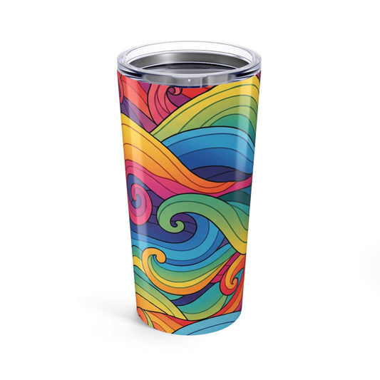 20 Oz Metal Travel Mug Printed Design Double Wall Vacuum Insulation Spill Resistant Coffee Tea Drinkware