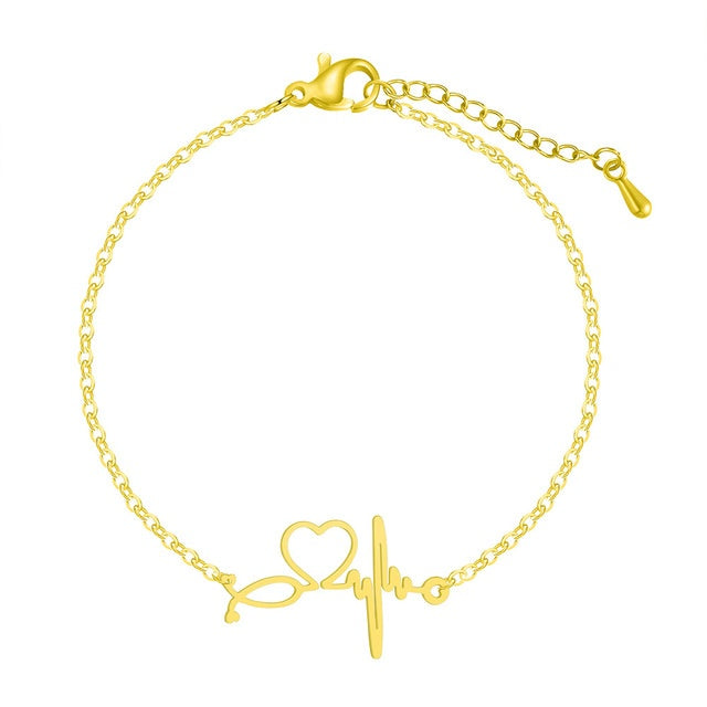 Unisex Alloy Bracelet Creative Lettering Bangle Anniversary