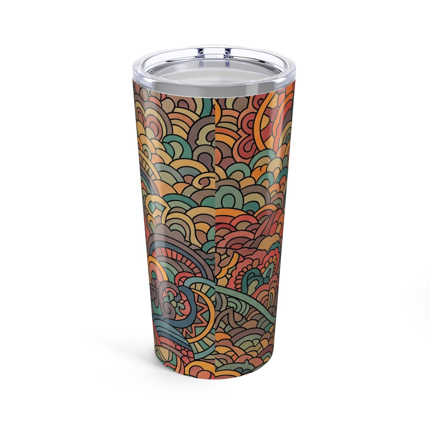 20 Oz Stainless Steel Tumbler With Double Wall Vacuum Insulation Leak Proof And Printed Pattern For Hot Or Cold