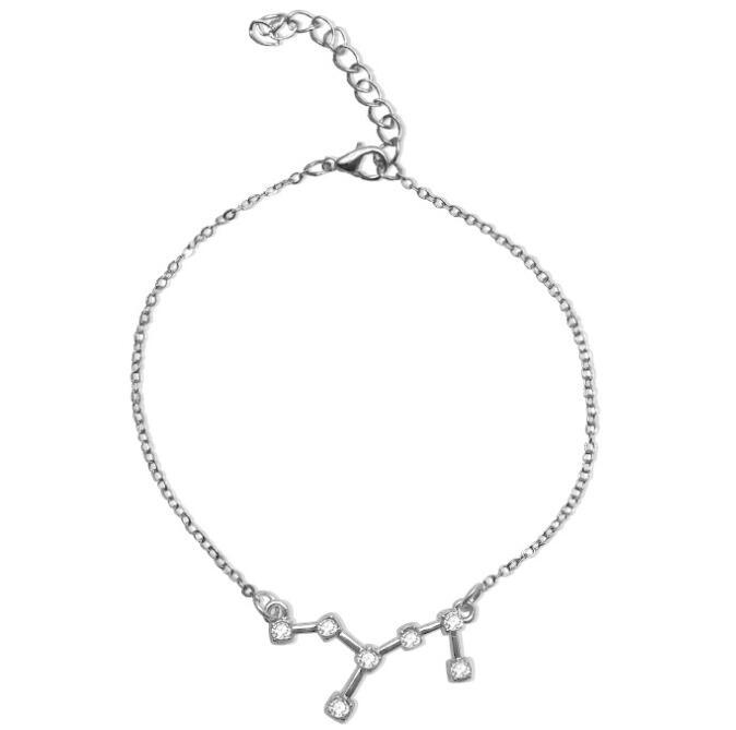 Crystal Constellation Bracelet For Women And Girls Adjustable Length Extender Chain Alloy Charm Everyday Style