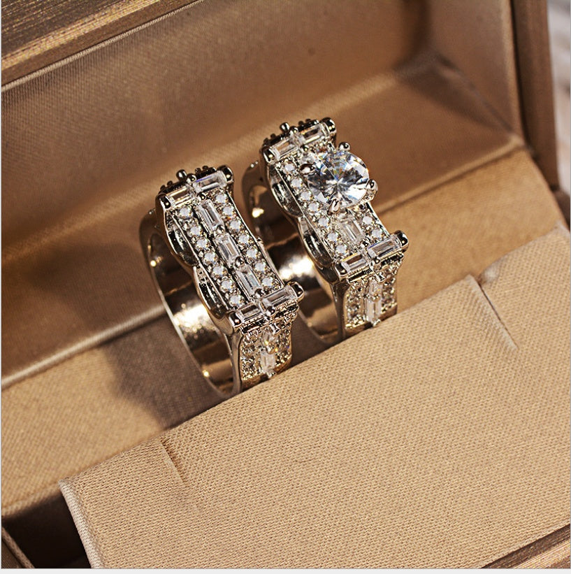 Womens Engagement Ring 8 Hearts 8 Arrows Simulated Diamond Gemstone Jewelry Gift for Anniversary Elegant Sparkle Silver