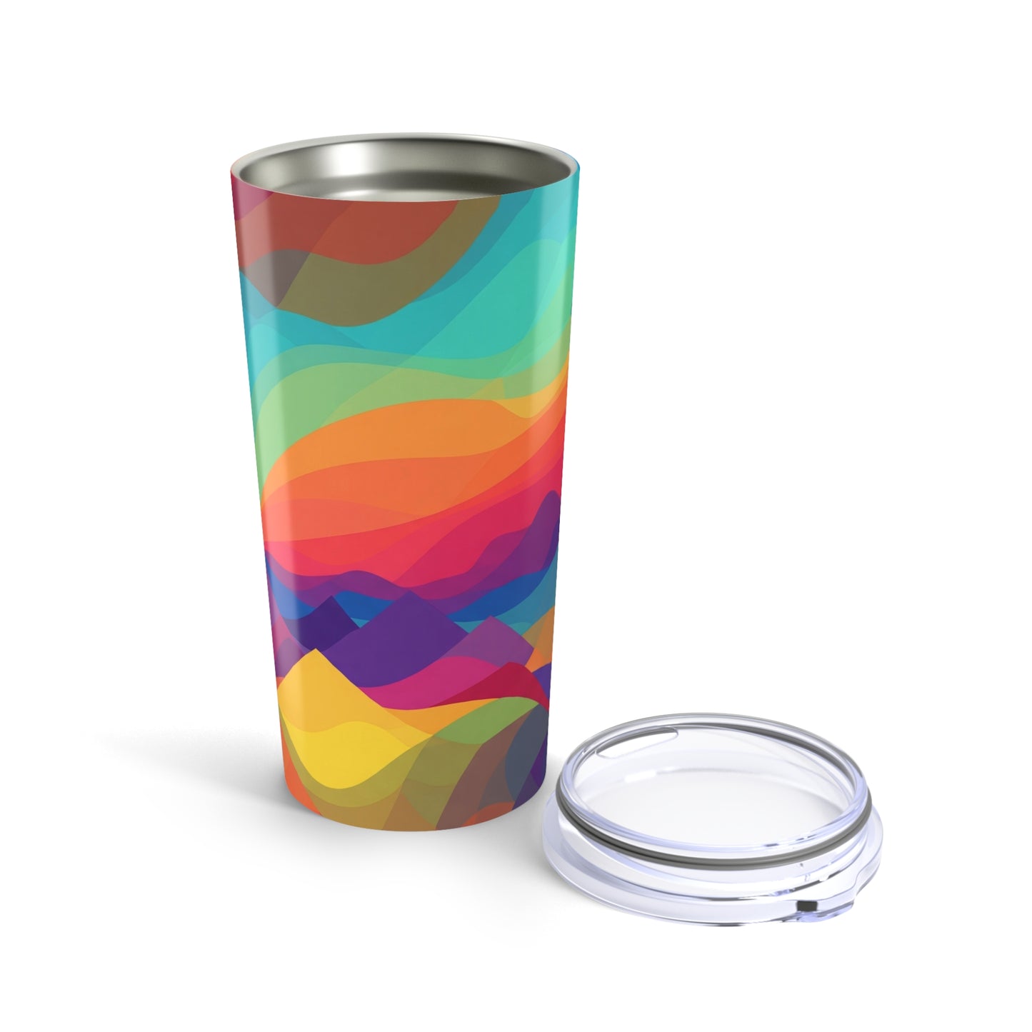 20oz Stainless Steel Travel Mug With Printed Design Double Wall Insulation Leak Proof For Hot Beverages For Daily