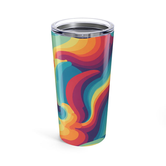 Printed Design 20 Oz Insulated Stainless Steel Travel Mug with Double Wall Construction Keeps Beverages Hot or Cold