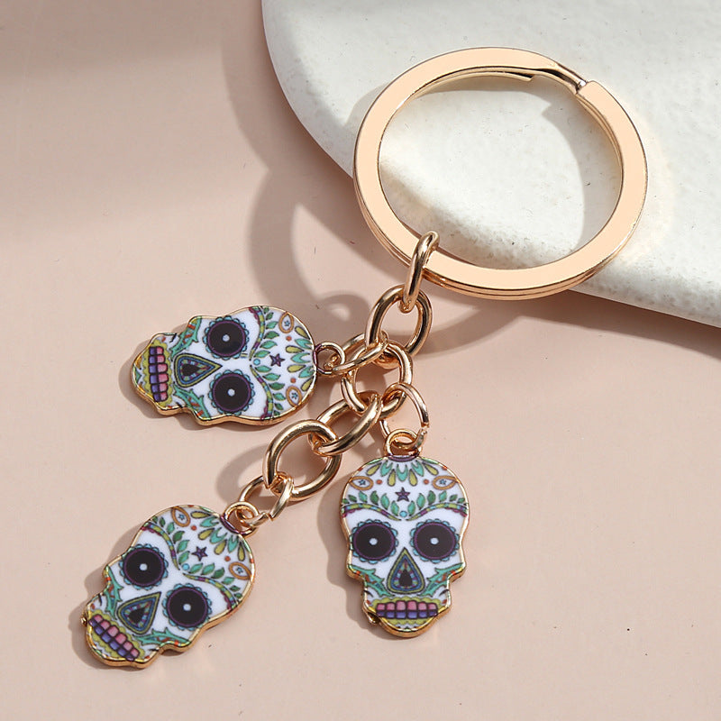 Metal Owl Keychain With Ladybug Charm And Flower Decoration European Style Bag Ornament Accessory Gift For All