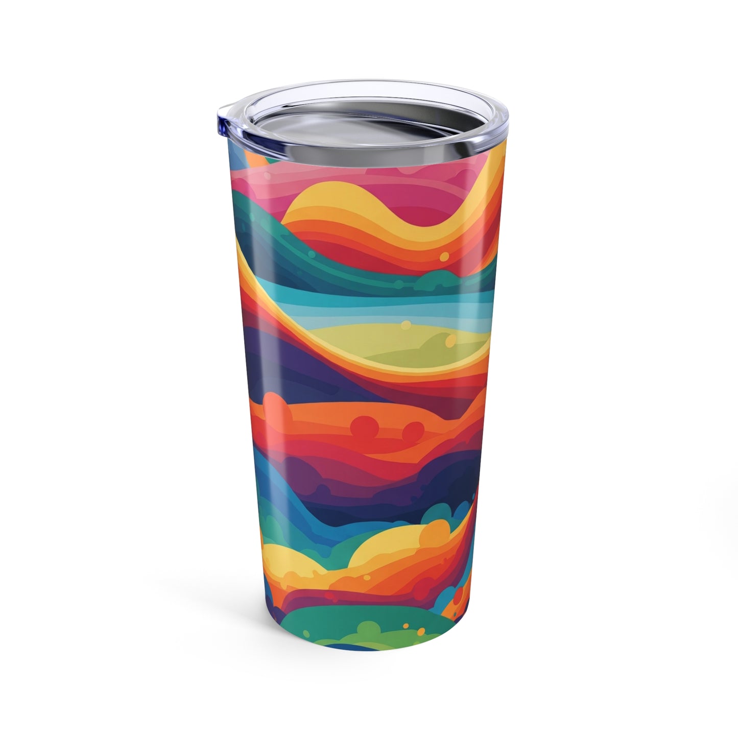 20oz Stainless Steel Tumbler With Vacuum Insulation Spill Resistant Lid For Hot Or Cold Beverages BPA Free Printed
