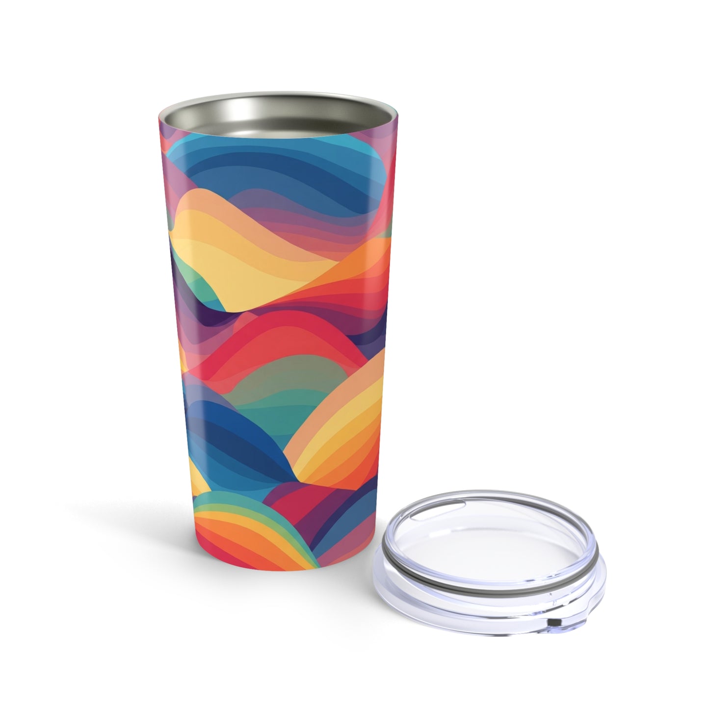 20oz Stainless Steel Tumbler Vacuum Insulated Spill Resistant Printed Design Dishwasher Safe Keeps Beverages Hot