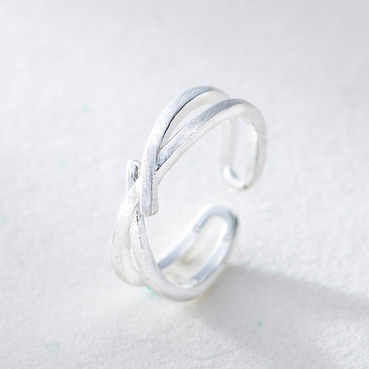 Womens Geometric Ring 925 Sterling Sterling Bow Line Design Electroplated Ring Travel Souvenir Gift For Couples