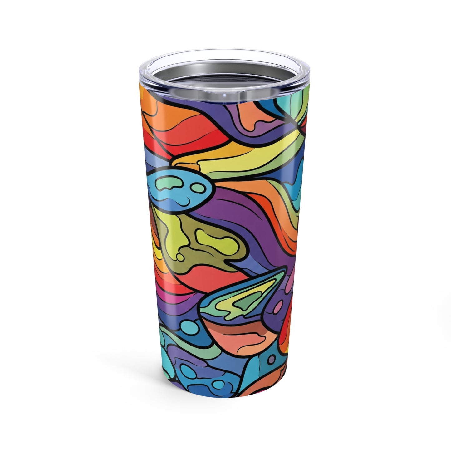 20oz Stainless Steel Tumbler With Vacuum Insulation Printed Spill Proof Travel Mug Lid Keeps Beverages Hot Or Cold