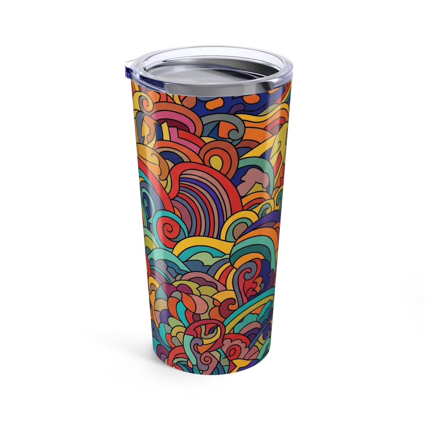 20 Oz Stainless Steel Tumbler Printed Design Double Wall Vacuum Insulation Spill Resistant Travel Coffee Mug With