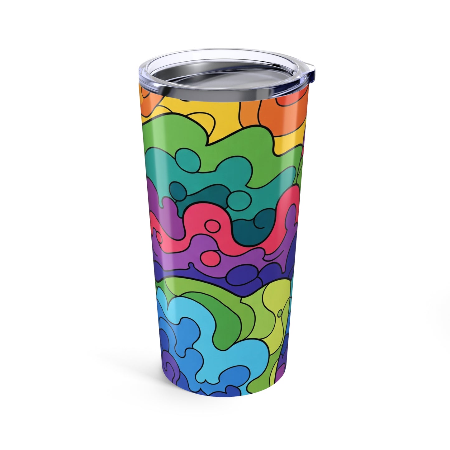 20oz Stainless Steel Tumbler With Printed Design Double Wall Vacuum Insulated Spill Resistant Durable Travel Mug
