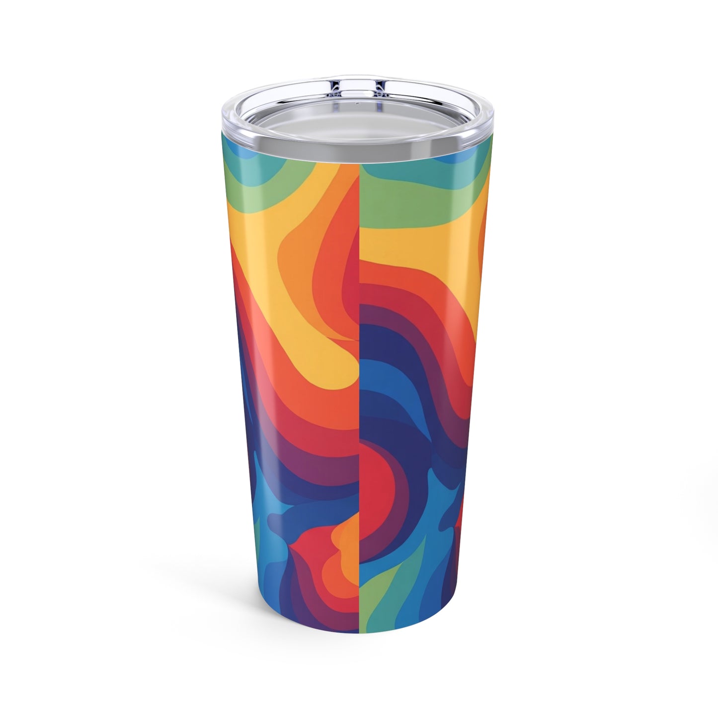 Twenty Ounce Stainless Steel Tumbler With Printed Design Vacuum Insulated Double Wall Travel Mug Spill Resistant