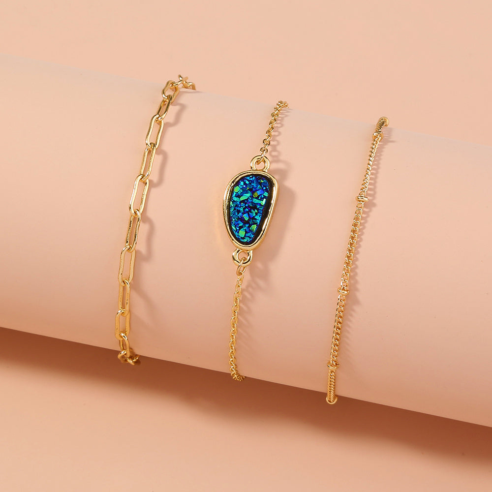 Lattice Chain Bracelet European Design Electroplated Crystal Accessory Bracelet Versatile Jewelry For Daily Use
