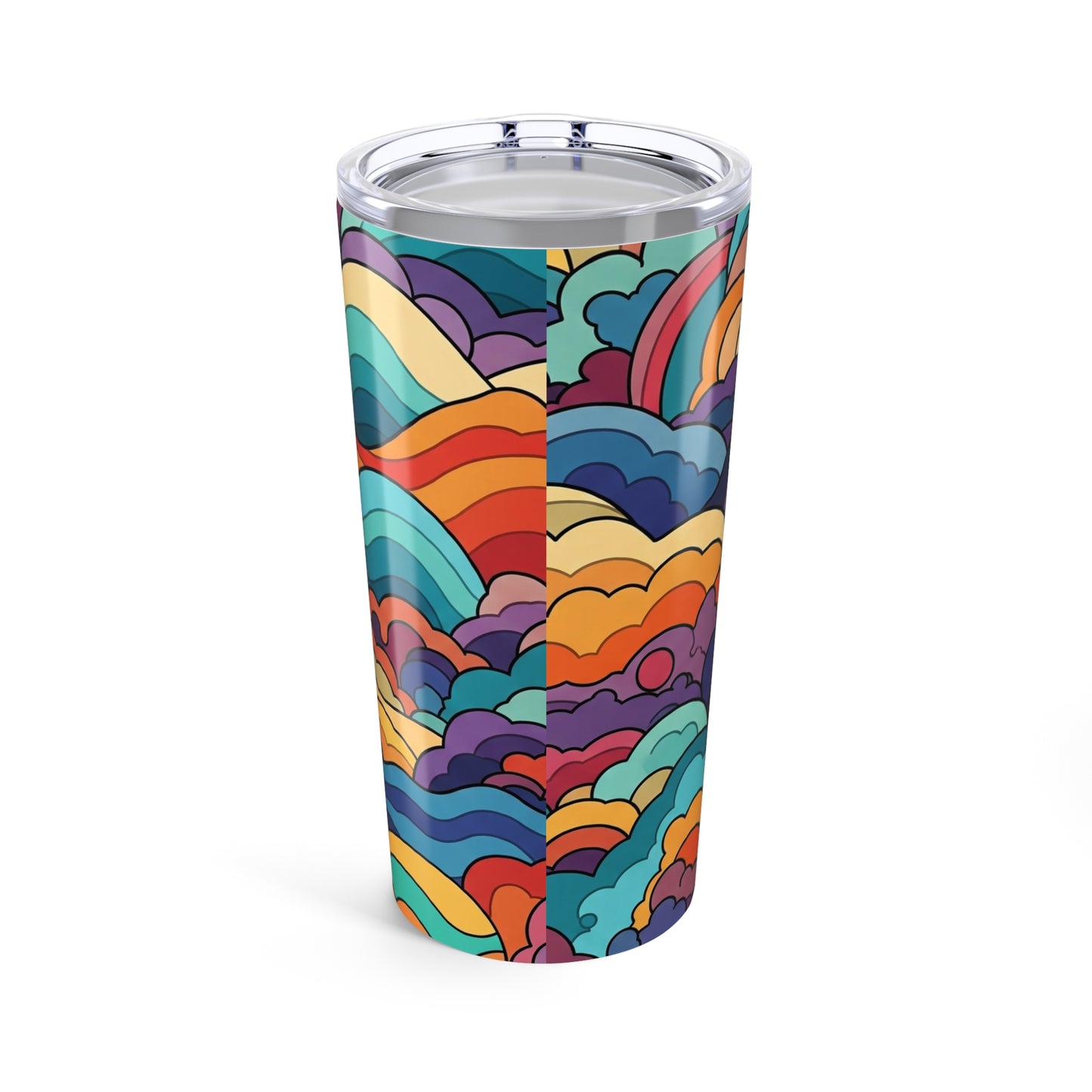 20oz Stainless Steel Travel Mug With Double Wall Vacuum Insulation Printed Artwork Spill Proof Hot Cold Drink