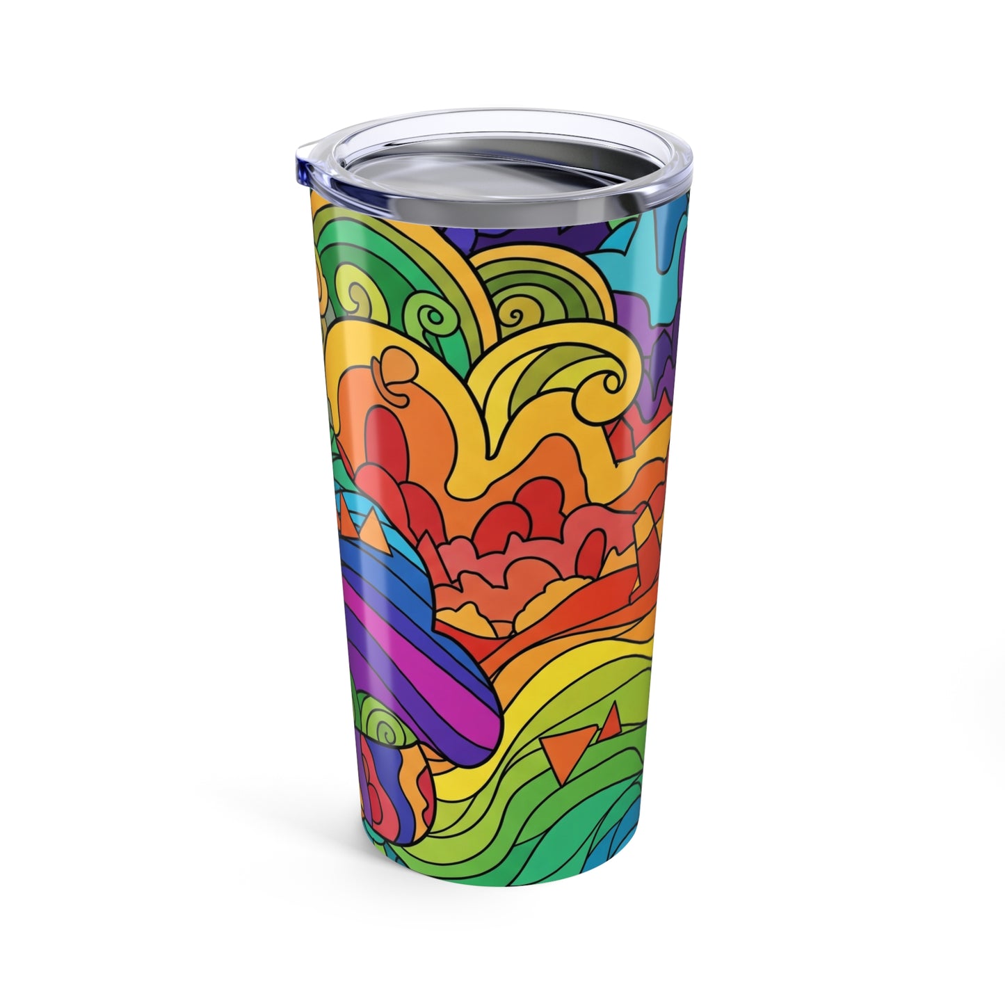 20oz Stainless Steel Tumbler With Double Wall Vacuum Insulation Spill Resistant Lid Printed Travel Mug For