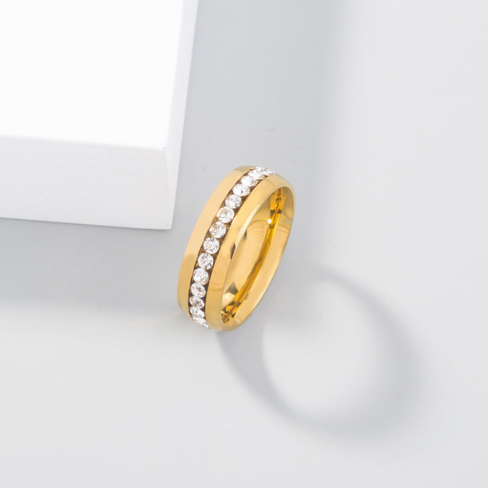 Adjustable Copper Zircon Ring For Women Jewelry Gift