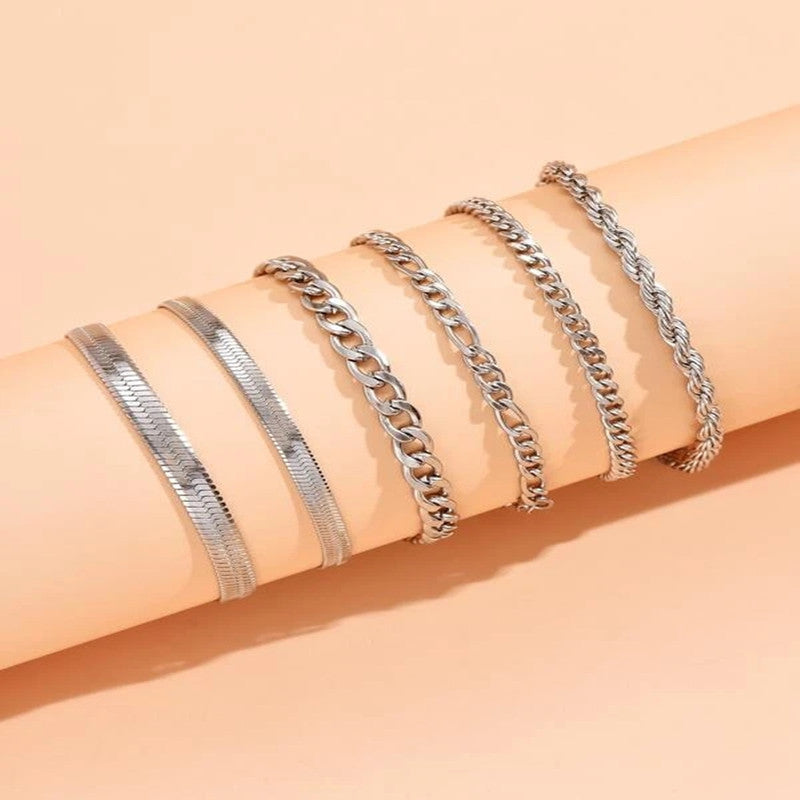 Geometric Alloy Bracelet European American Gold Silver