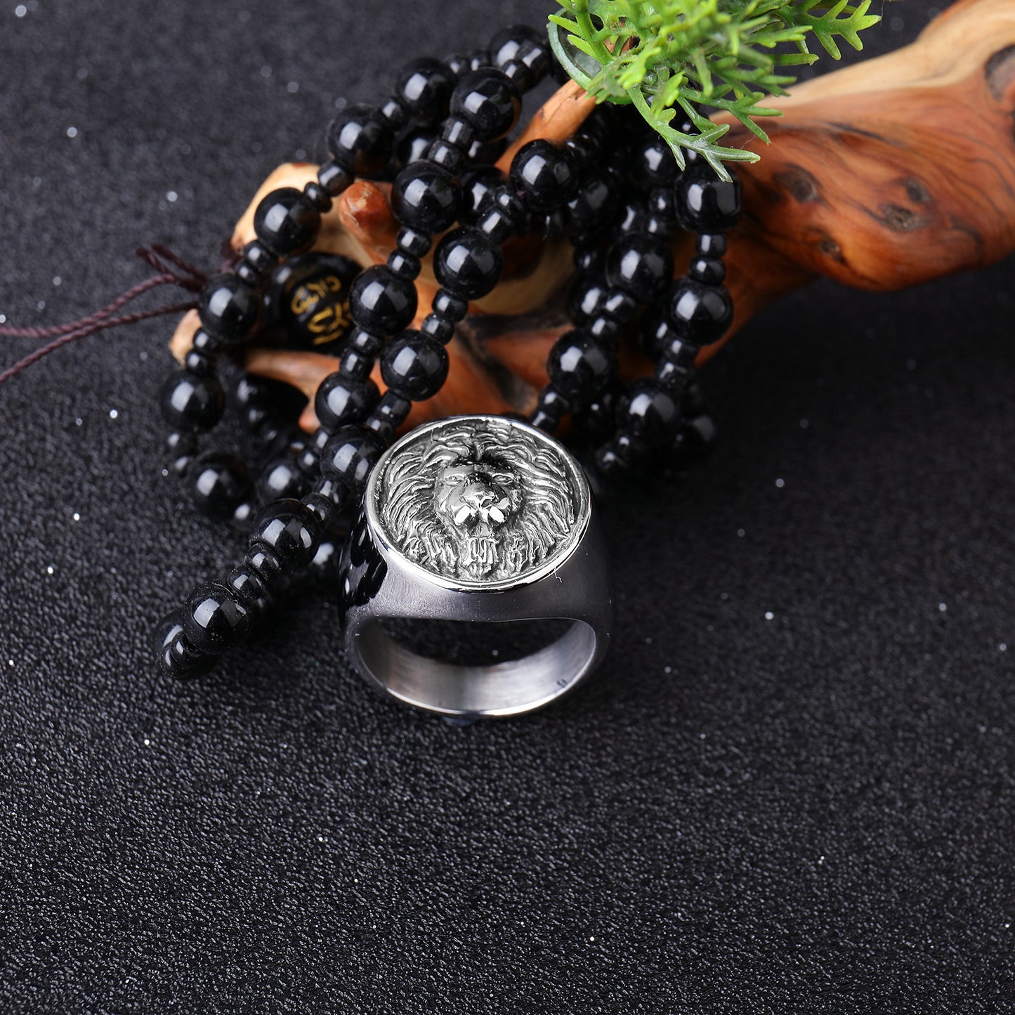 Men's Lion Head Ring Stainless Steel Polished Animal Zodiac Ring Fashion Ring for Men Lion Ring Steel Ring Gold Ring Retro Ring