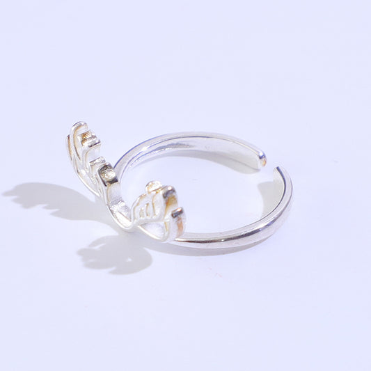 Unisex Animal Antler Ring Gold Plated Silver Jewelry Gift For New Year Festive Occasion Jewelry Accessory Women Men