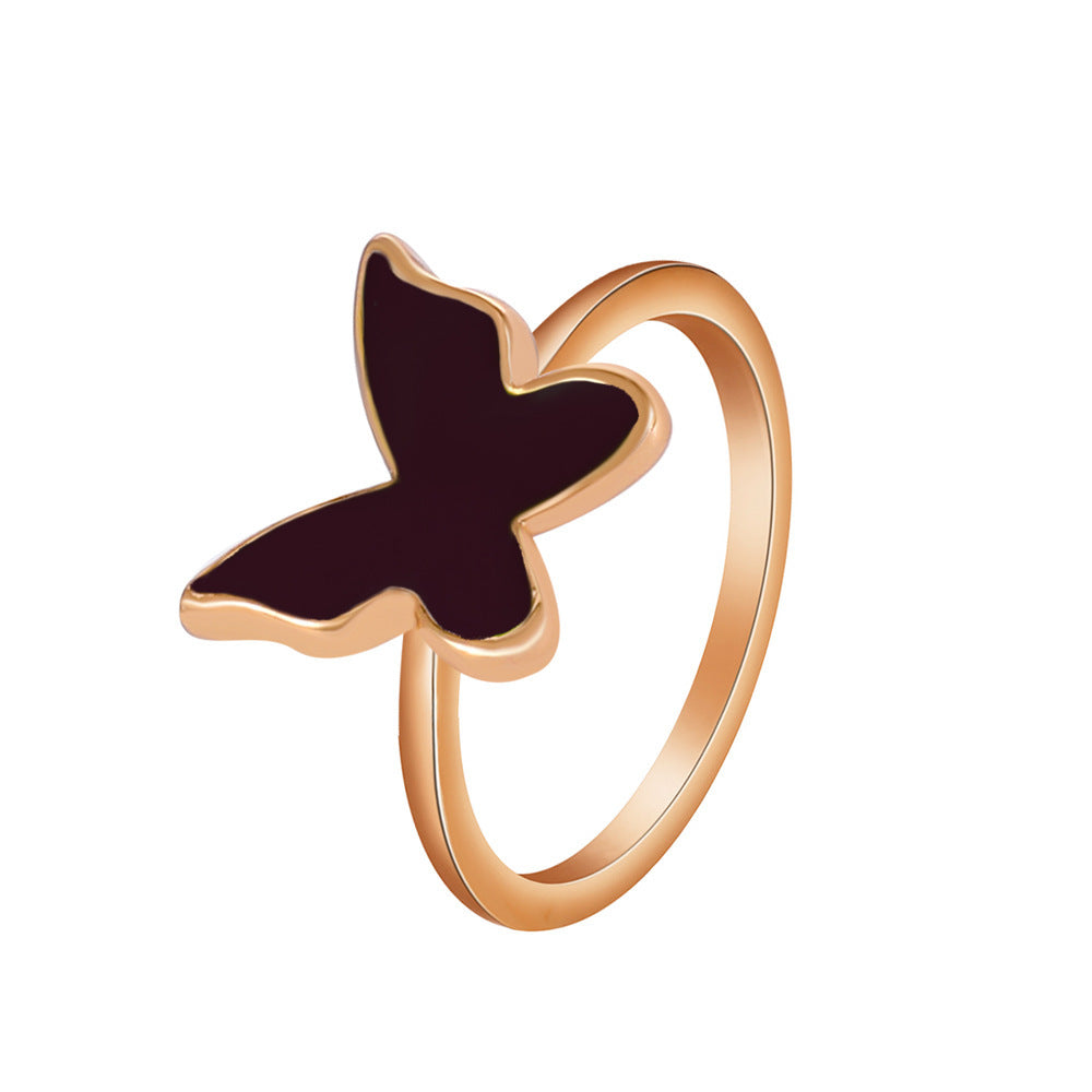 Copper Butterfly Ring with Zodiac Animal Design for Women