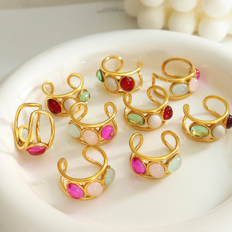 Multi-Color Colorful Beads Personalized High-grade Ring