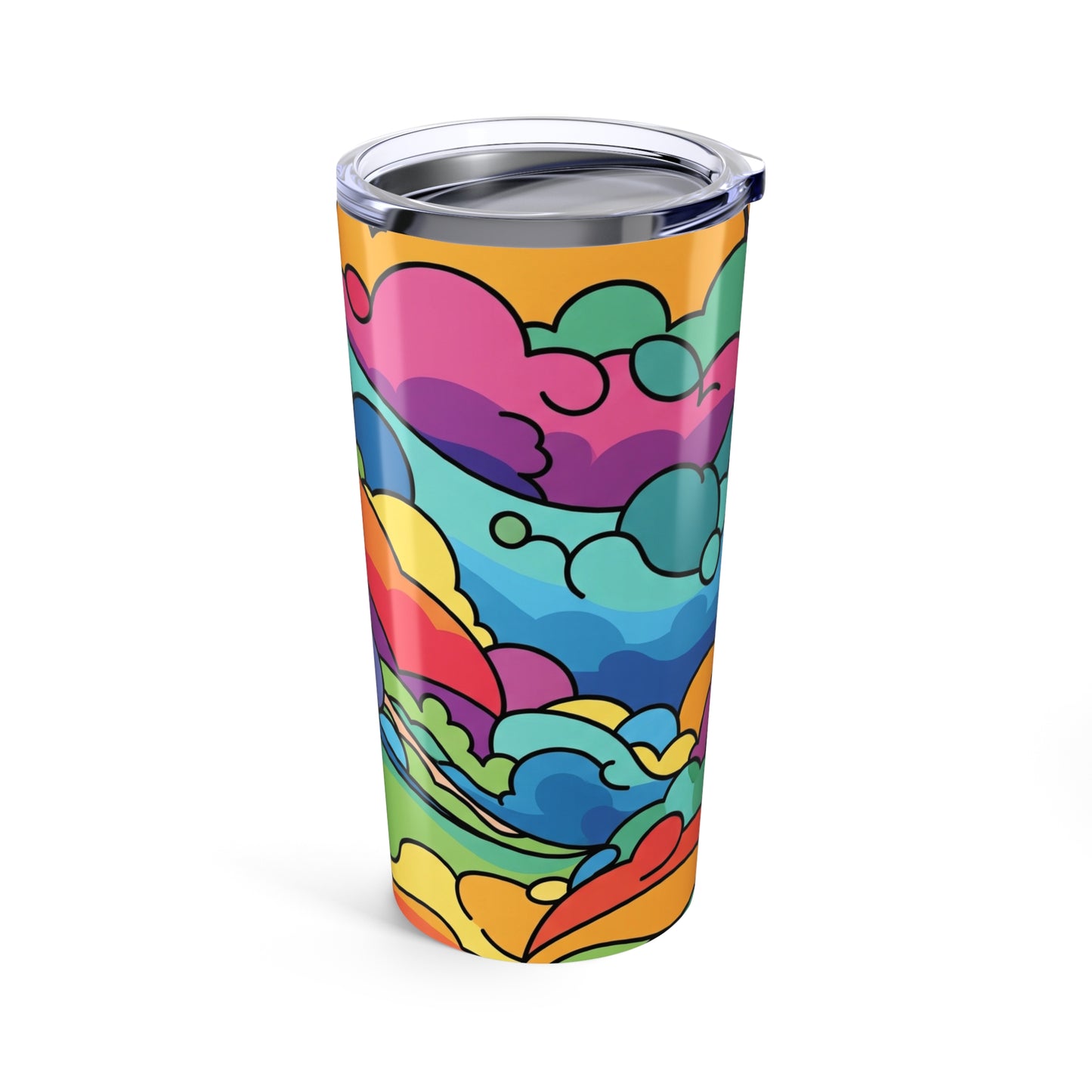 20 Oz Stainless Steel Tumbler Vacuum Insulated Leak Proof Durable Keeps Beverages Hot Or Cold Printed Design