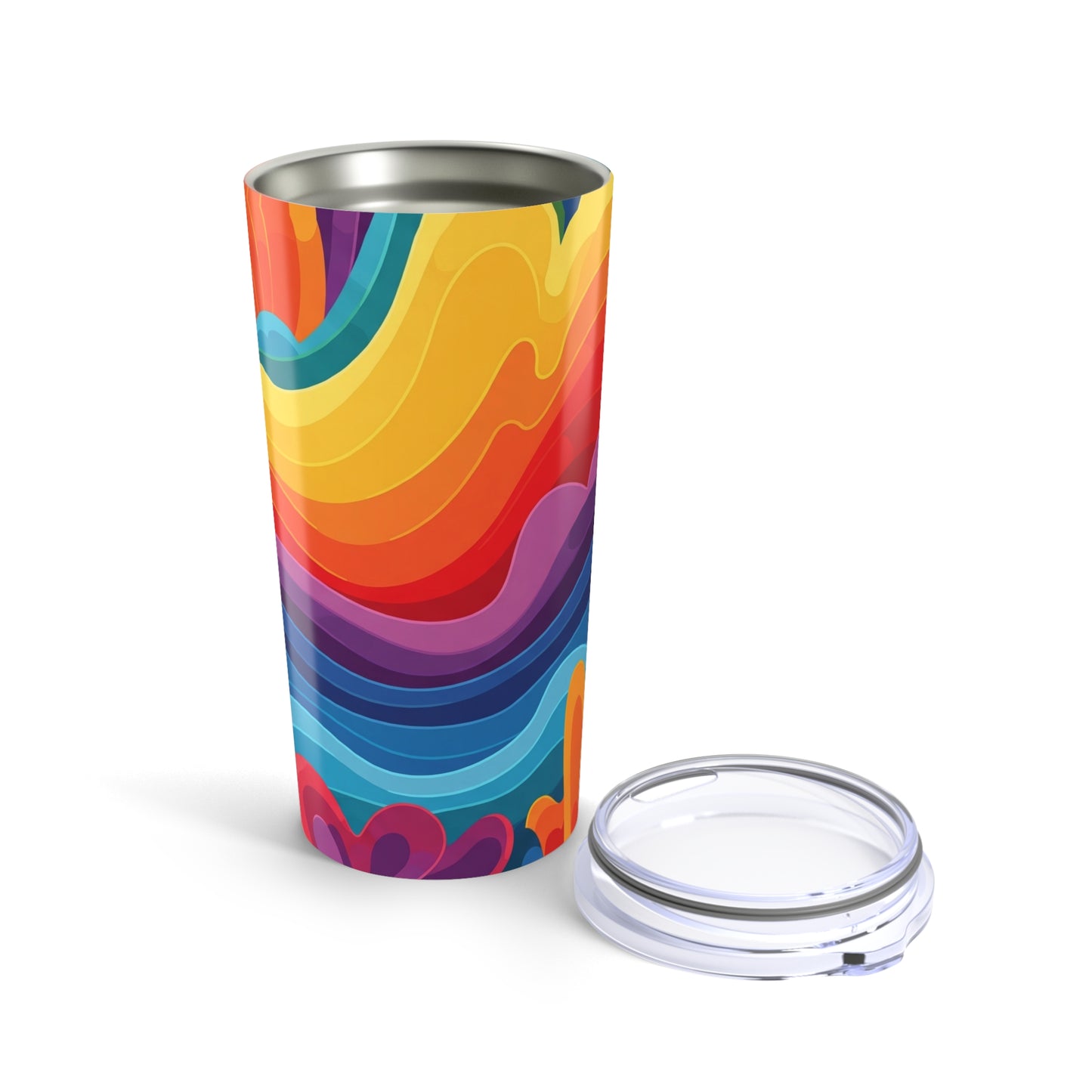 20 Oz Stainless Steel Tumbler With Printed Artwork Double Wall Vacuum Insulated Leak Proof Thermal Coffee Travel