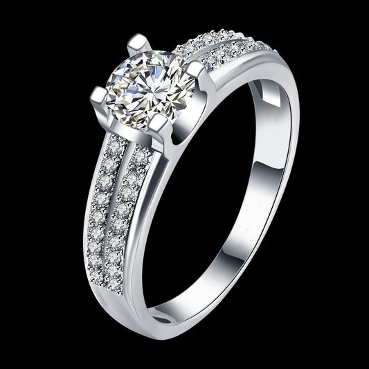 Couple Ring European American Style Platinum Plated Jewelry