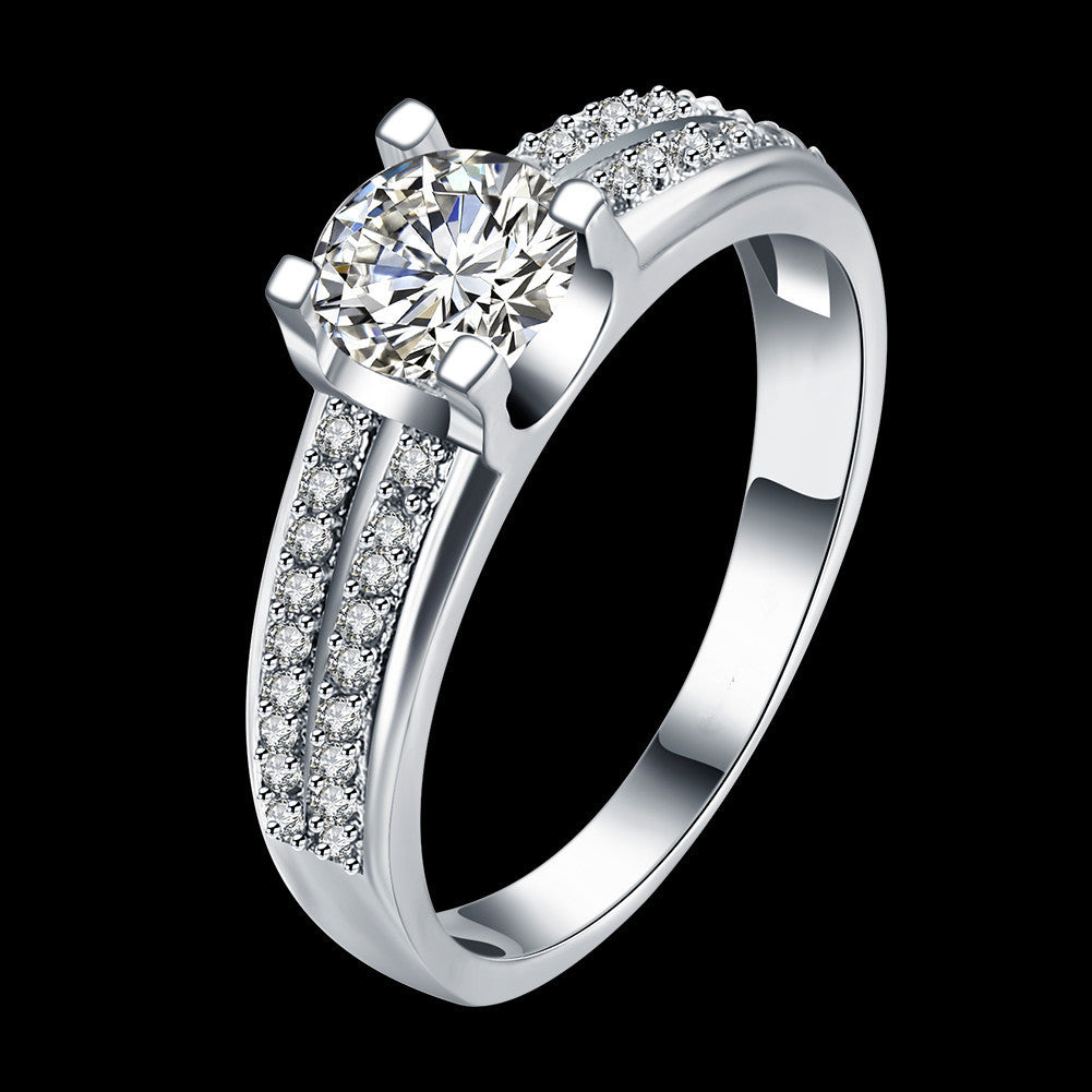 Couple Ring European American Style Platinum Plated Jewelry