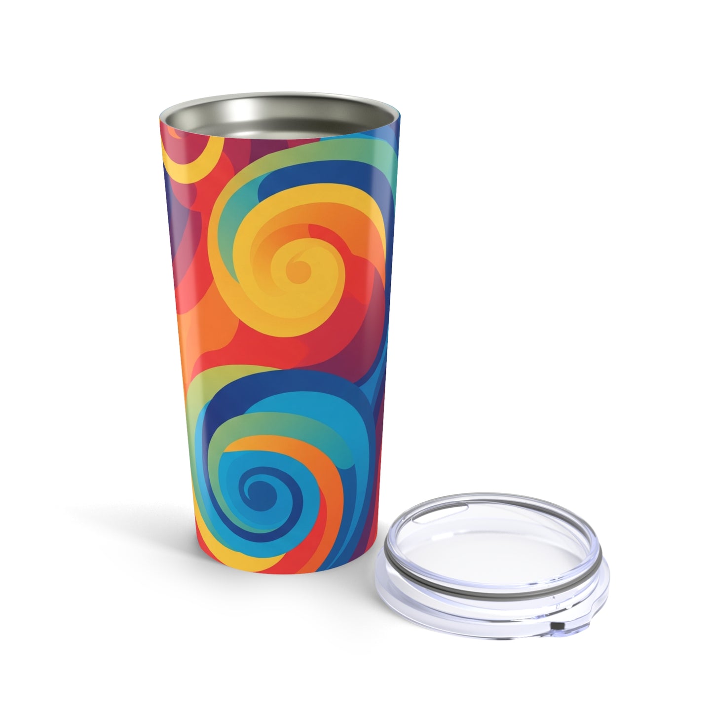 20oz Stainless Steel Tumbler With Printed Design Vacuum Insulation Spill Resistant Hot Or Cold Beverages