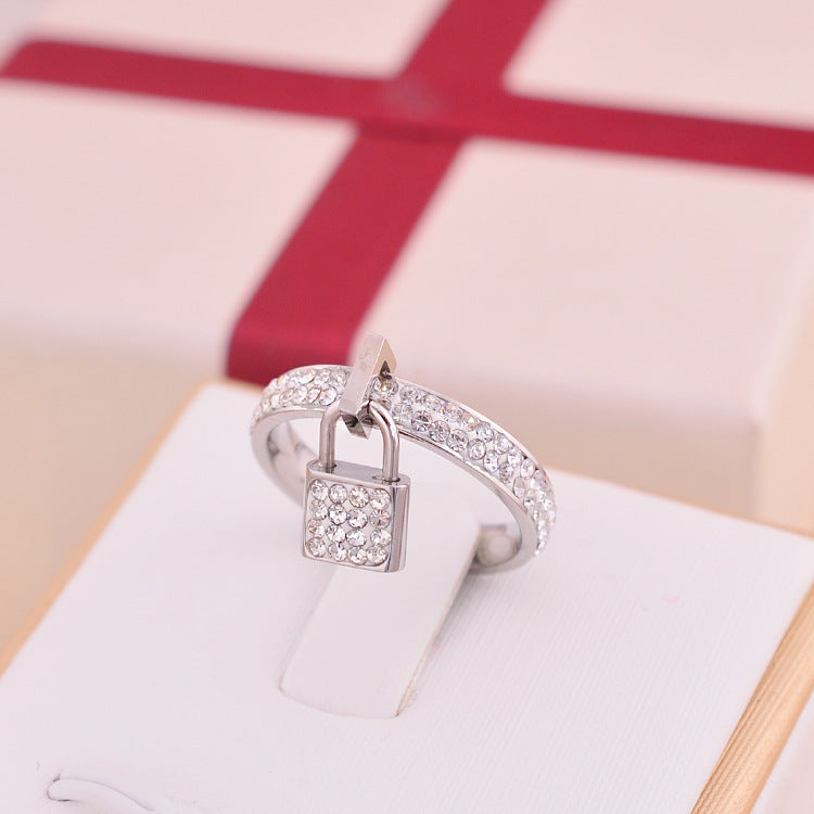 Stainless Steel Crystal Key Ring Gold Rose Gold Silver Not Fade Hypoallergenic Gift For Party Wedding Office Gift