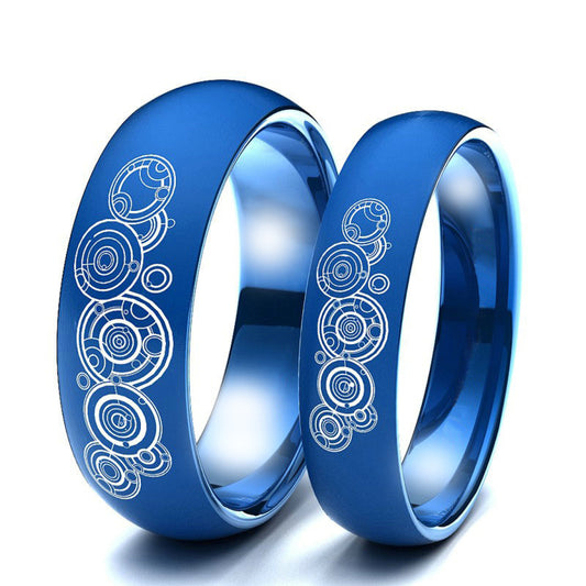 Geometric Titanium Steel Ring Unisex Lightweight Band