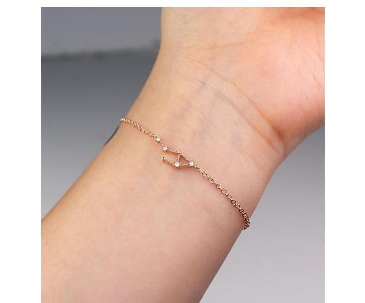 Crystal Constellation Bracelet For Women And Girls Adjustable Length Extender Chain Alloy Charm Everyday Style