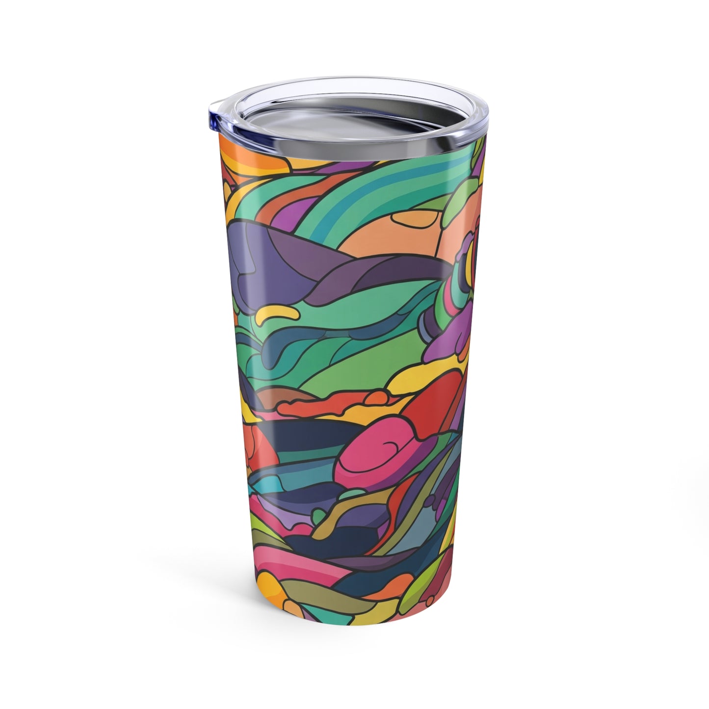 20oz Double Wall Vacuum Insulated Stainless Steel Tumbler With Printed Artwork Spill Resistant Hot Cold Beverage
