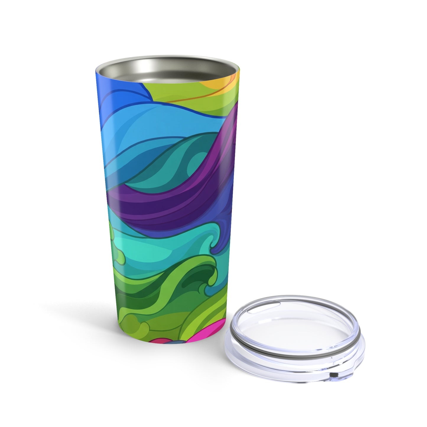 20oz Stainless Steel Travel Mug With Double Wall Vacuum Insulation Spill Resistant BPA Free Printed For Hot And