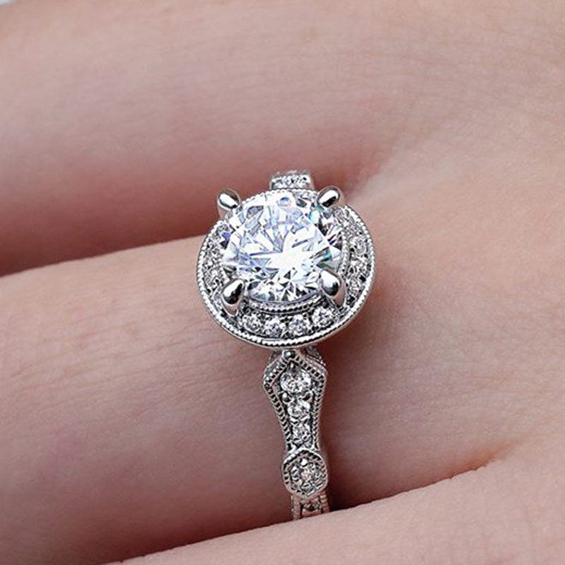 Heart And Arrow Zircon Ring For Women European American Style Gold Plated Fine Jewelry Travel Gift Ultra Shine